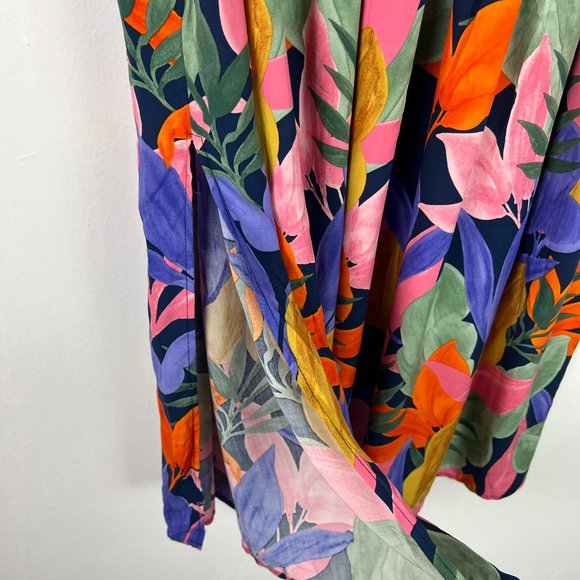 NWT Abel the Label Leonard Floral Leaf Maxi Skirt Slits Size Large L NEW - Picture 5 of 14